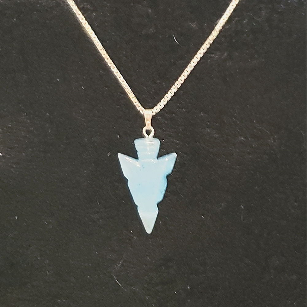 Elegant Blue Arrowhead Necklace